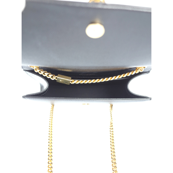 Saint Laurent Paris Logo Kate Chain Shoulder Bag Black - Picture 3 of 9